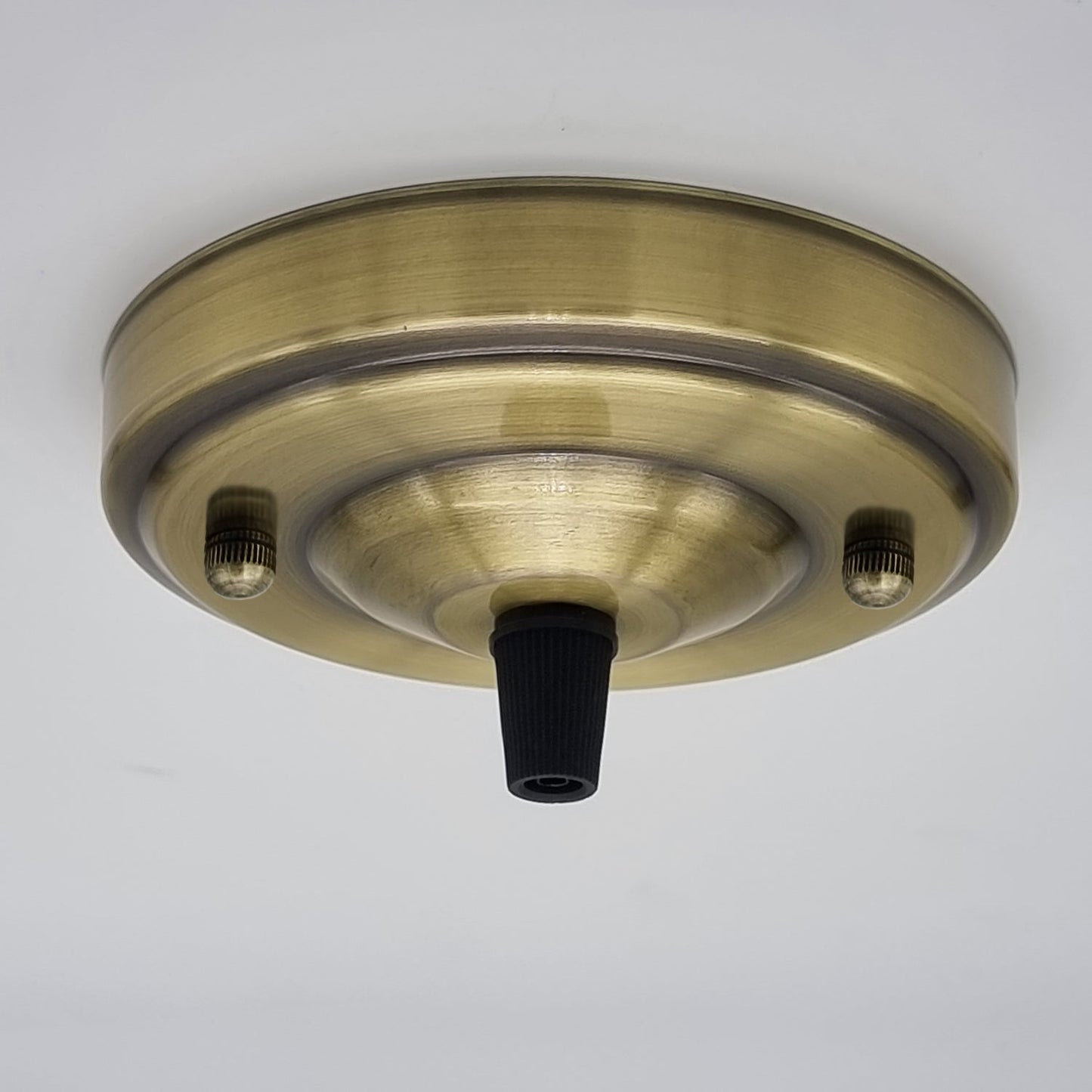 108mm Single Outlet Drop Metal Front Fitting Ceiling Rose~1451-3