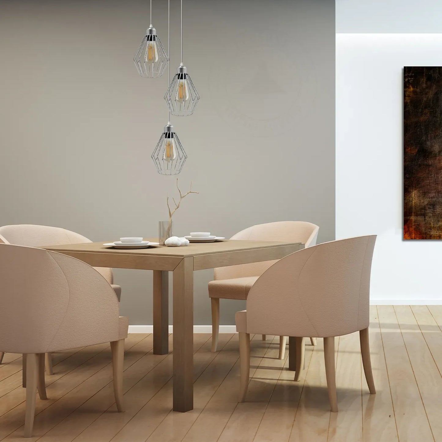 Chrome Wire Cage Ceiling Pendant light~4211-3