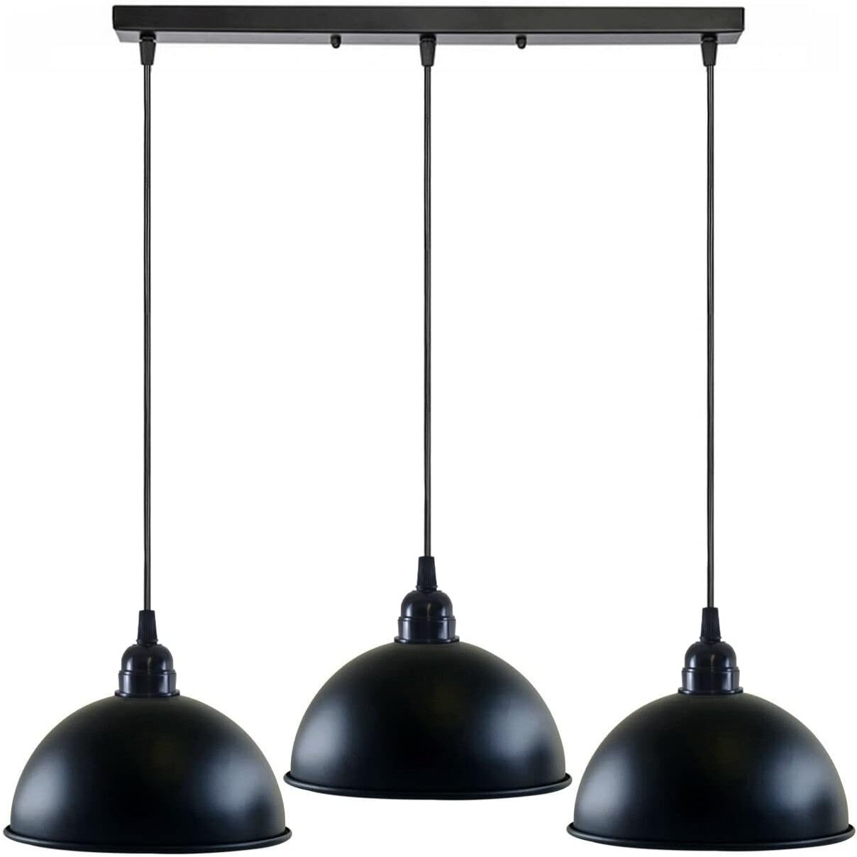 Black 3 light Pendant Light - Over-Table Kitchen Lighting ~5268-5