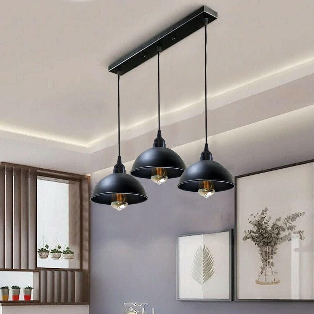Black 3 light Pendant Light - Over-Table Kitchen Lighting ~5268-1