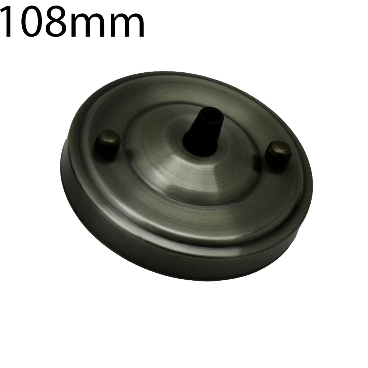 108mm Single Outlet Drop Metal Front Fitting Ceiling Rose~1451-5