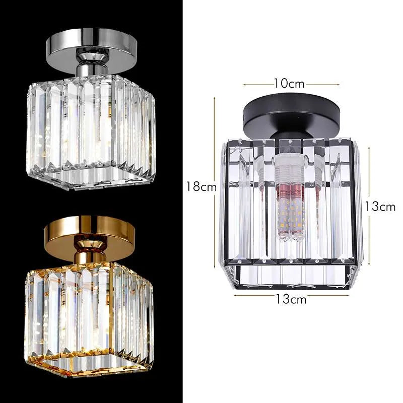 Square Glass Semi Flush Mount Ceiling Light ~4506-1