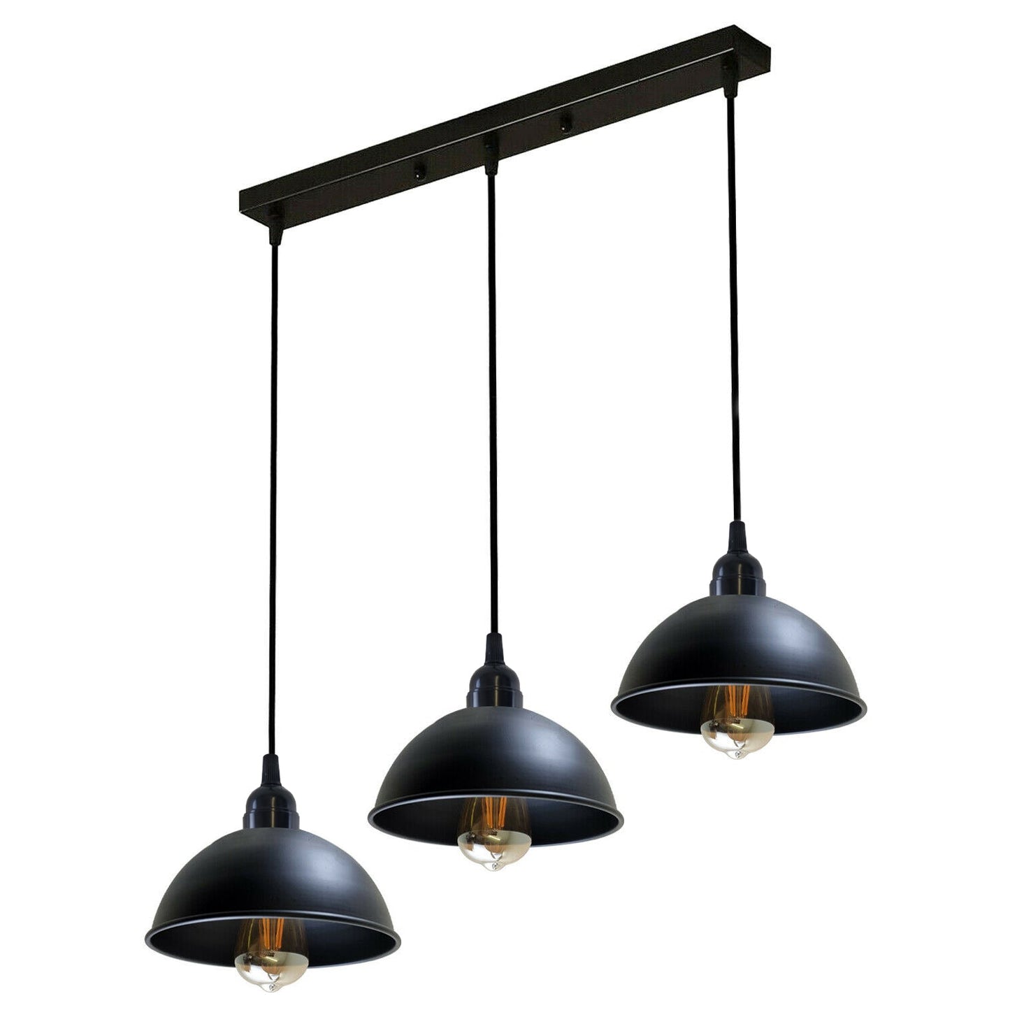 Black 3 light Pendant Light - Over-Table Kitchen Lighting ~5268-4