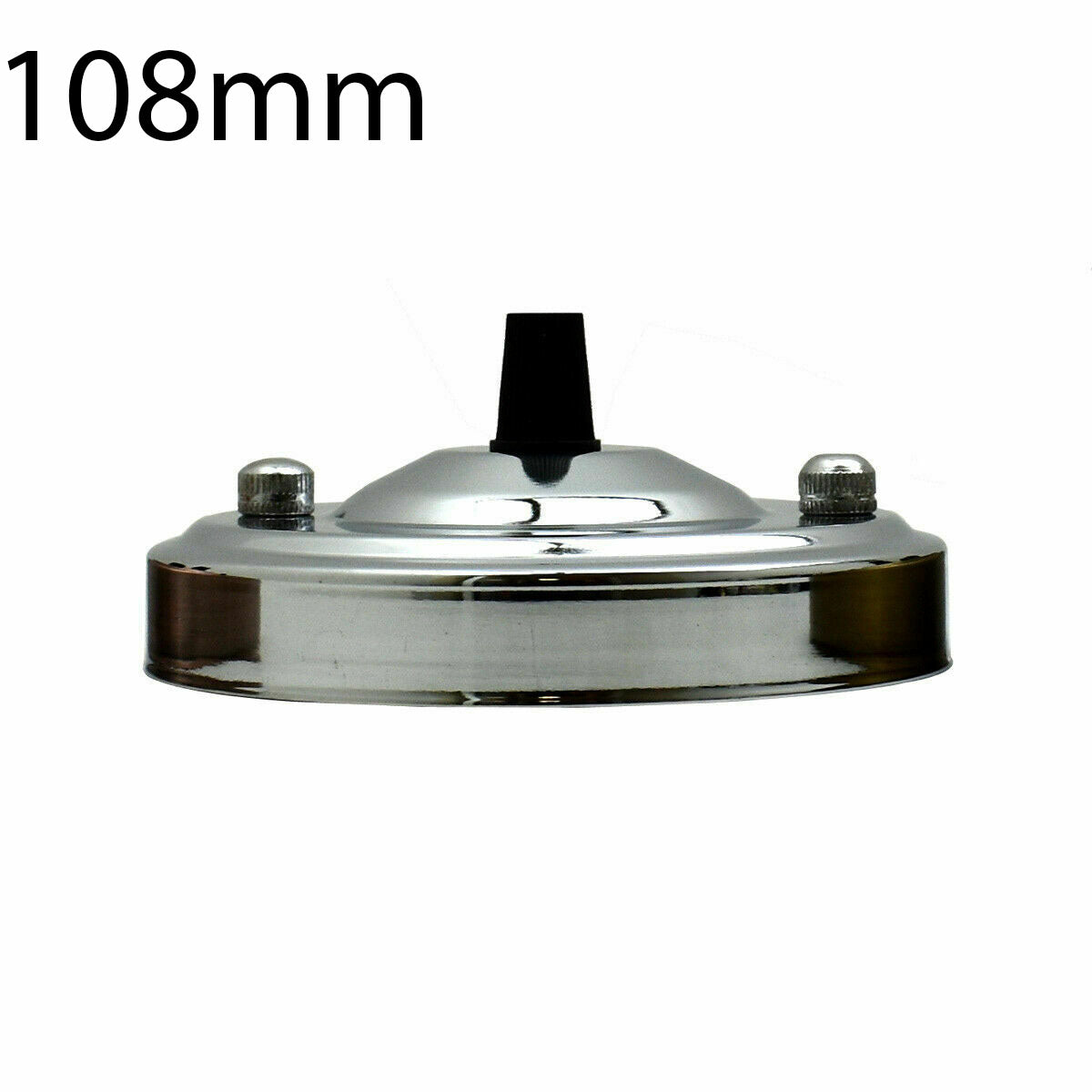108mm Single Outlet Drop Metal Front Fitting Ceiling Rose~1451-2
