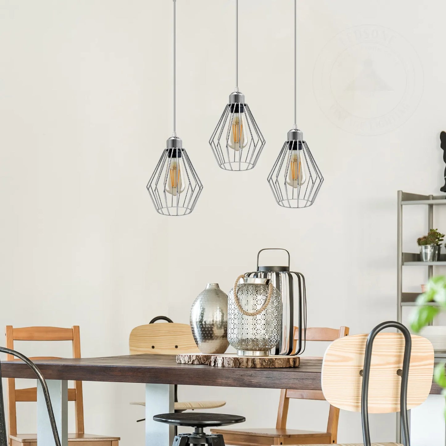 Chrome Wire Cage Ceiling Pendant light~4211-2