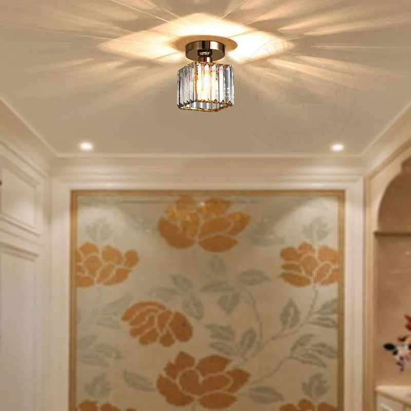 Square Glass Semi Flush Mount Ceiling Light ~4506-3