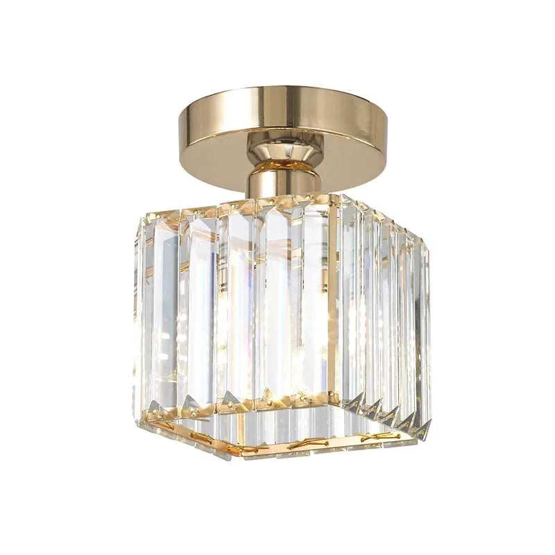 Square Glass Semi Flush Mount Ceiling Light ~4506-7