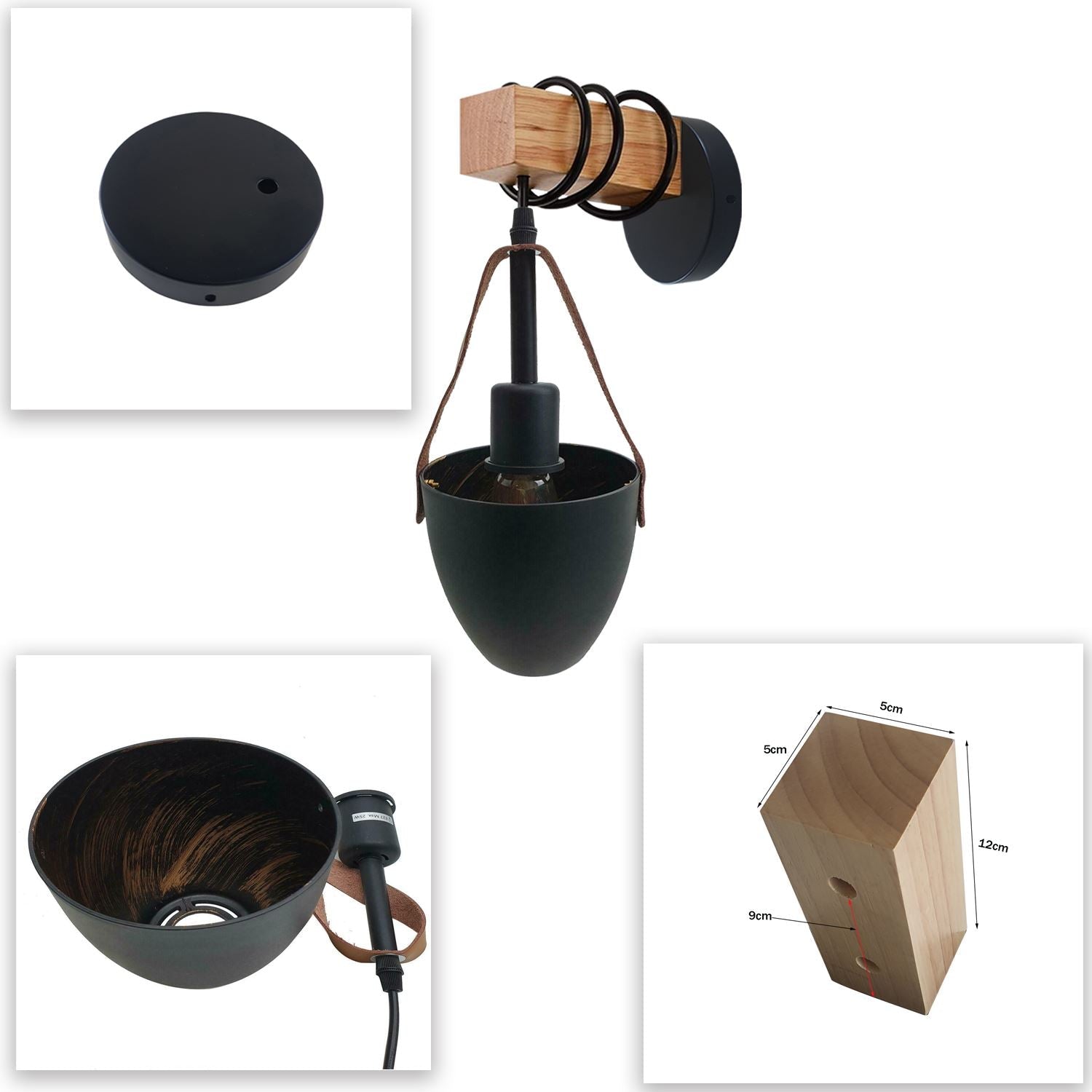 Vintage Wall Lamp Industrial Retro Metal Wood Wall Lights Sconce Lamp Fixture UK~3600-4