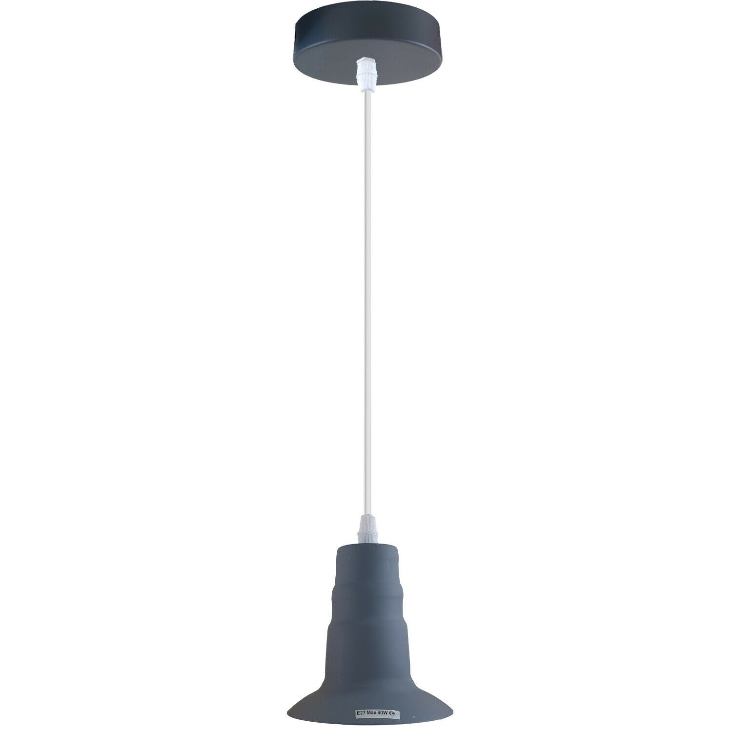 Gray Ceiling Light Fitting Industrial Pendant Lamp Bulb Holder~1680-0