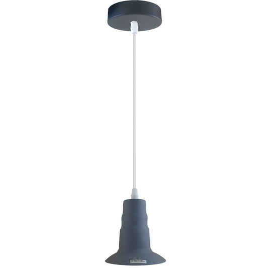 Gray Ceiling Light Fitting Industrial Pendant Lamp Bulb Holder~1680-0