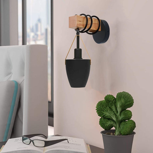 Vintage Wall Lamp Industrial Retro Metal Wood Wall Lights Sconce Lamp Fixture UK~3600-0