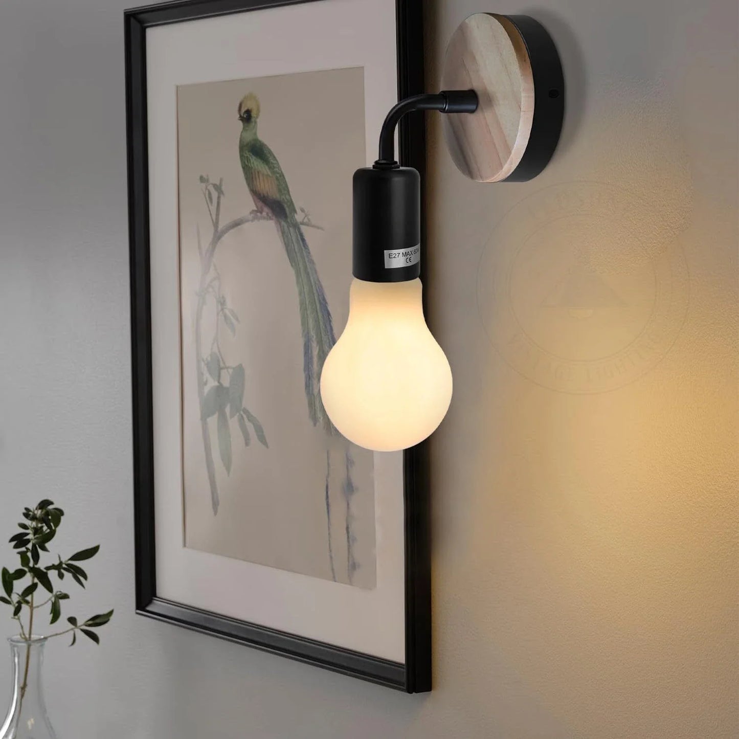 Wood bedside Wall lamp ~ 5120-0